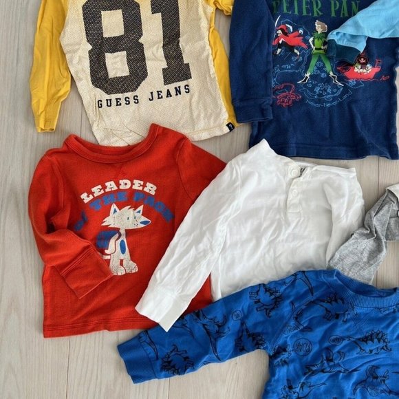 Set of 7 Boy's Toddler Long Sleeve Shirts  Tops 12-24 Months - Picture 2 of 3